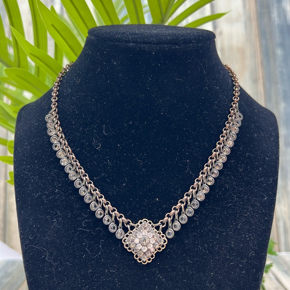 ⭐️Kenny Ma San Francisco rhinestone pendant crystal drop necklace